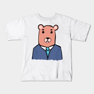 Suited business bear Kids T-Shirt